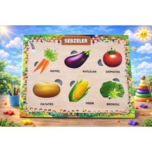 W-Design Eva Eğitici Bul Tak Puzzle Sebzeler Montessori Zeka ve Motor Beceri Geliştirici Oyuncak