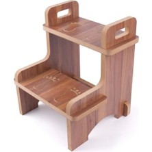 MarkEntegra Kaymaz Ahşap Basamak Tabure - 36X36X40 Cm, Mdf Melamin Kaplama