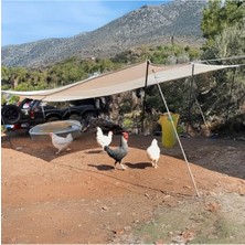 MarkEntegra Krem Renk Çit Filesi - %95 Görüntü Kesme, Bahçe ve Kümes Kullanımı Için