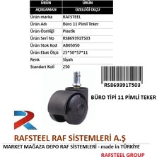 Büro Mobilya Için 11 Pimli Teker Rafsteel RS869391T503 / 4 Adet