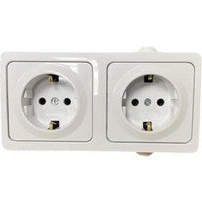 MarkEntegra Ikili Topraklı Priz, Sıvaüstü Montaj Için Uygun