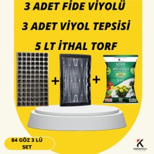 Karaoğlu Vakum Ambalaj Fide Viyolü Viyol Tepsisi Ithal Torf 5li Set Fide Yetiştirme Seti