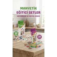 Sb Shopping Eğitici Manyetik Hayvan ve Sebze Meyve Seti 56 Parça Magnet
