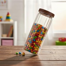 MarkEntegra Hava Geçirmez Cam Kavanoz - Uzun Çizgili Tasarım (1250 Ml)