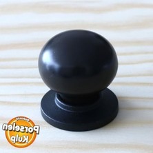 MarkEntegra Mat Siyah Porselen Kulp - Mutfak ve Mobilya Çekmeceleri Için Şık Tasarım