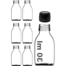 MarkEntegra 30 ml Sızdırmaz Kapaklı Şeffaf Cam Şişe (6 Adet)