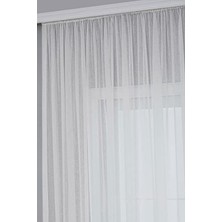 MarkEntegra Keten Dokulu Modern Tül Perde (Krem, 200 x 260)