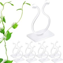 MarkEntegra 50 Parça Şeffaf Bitki Sabitleme Klipsi, Pratik Yapışkanlı Tasarım