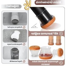 MarkEntegra 24 Adet Şeffaf Silikon Sandalye Papucu - Gürültü Önleyici, Zemin Koruyucu