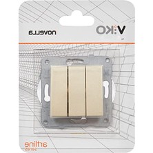 MarkEntegra Bronz Mekanizma ve Düğme Kapak - Üçlü Anahtar