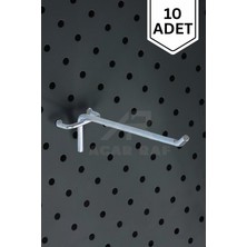10 Adet Fon Kancası 15 cm Delikli Pano ve Perde Raf Askısı Tel Çubuğu
