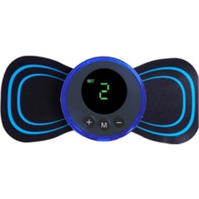 baytoptan 8 Modlu Mini Şarjlı Kelebek LCD Ekran Ems Boyun Omuz Kol Sırt Elektrikli Masaj Bantı Kas Stimülatörü