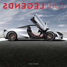 MarkEntegra 2024 Araba Efsaneleri Duvar Takvimi, 12"X12", Kalın Kağıt