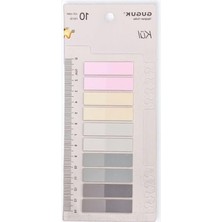 MarkEntegra 10 Renkli Yapışkan Notlar, Cetvelli, Şeffaf Pet Index