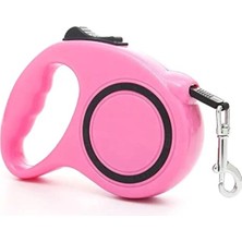 MarkEntegra Dayanıklı ve Ayarlanabilir 5 Metre Makaralı Tasma Kayışı - Pembe