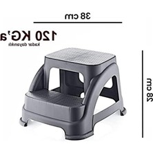 MarkEntegra 120 kg Taşıma Kapasiteli Iki Basamaklı Kaymaz Tabure