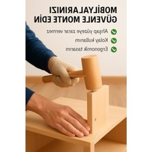 MarkEntegra Ahşap Tokmak, El Yapımı Doğal Ağaç, Marangozluk Tokmağı, Gemicilik El Aleti, Mutfak, Kuruyemiş ve Zanaat Için, Ergonomik Saplı, Tahta, Dayanıklı Yapı