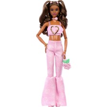 Barbie Deluxe Style Bebekler, Pembe Kot Pantolonlu Esmer JJN72