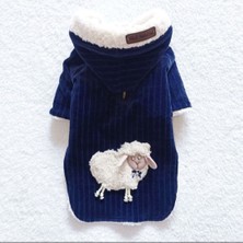 Minik Melekler Dışı Enine Boyuna Esnek Kadife Içi Kuzu Yünü  Kedi Köpek Mont