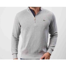 Lacoste Fermuar Yaka Extra Dar Gri Sweatshirt