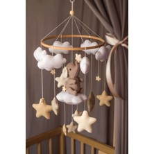 Trend Metfiq Decoration Müzik Kutulu Bebek Dönencesi - El Yapımı Keçe Beşik Üstü Oyuncak - Baby Shower Hediyesi