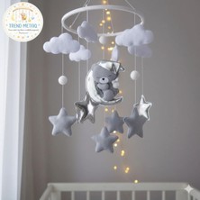 Trend Metfiq Decoration Bebek Tasarım El Yapımı Bebek Dönencesi | Müzikli Uyku Arkadaşı | Bulut, Yıldız ve Hayvan Figürlü