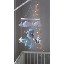 Trend Metfiq Decoration El Yapımı Keçe Bebek Dönencesi - Müzik Kutusu Hediyeli - Beşik Oyuncağı Yenidoğan Odası Dekorasyonu