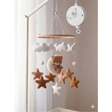 Trend Metfiq Decoration Bebek Tasarım El Yapımı Bebek Dönencesi | Müzikli Uyku Arkadaşı | Bulut, Yıldız ve Hayvan Figürlü