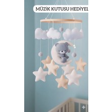 Trend Metfiq Decoration Müzikli El Yapımı Keçe Bebek Dönencesi Beşik Yanı Süsü Bebek Odası Dekorasyonu Anne Bebek Yanı