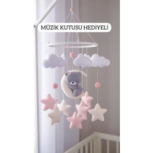 Trend Metfiq Decoration Müzikli El Yapımı Keçe Bebek Dönencesi Beşik Yanı Süsü Bebek Odası Dekorasyonu Anne Bebek Yanı
