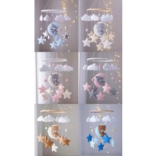 Trend Metfiq Decoration Müzik Kutulu Bebek Dönencesi - El Yapımı Keçe Beşik Üstü Oyuncak - Baby Shower Hediyesi