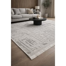 Krem Gri Çizgili Iskandinav Modern Tasarım Sisal Bukle Özel Ölçü Salon Oturma Odası Koridor Halısı Yolluk