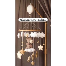 Trend Metfiq Decoration Müzikli El Yapımı Keçe Bebek Dönencesi Beşik Yanı Süsü Bebek Odası Dekorasyonu Anne Bebek Yanı