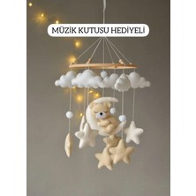 Trend Metfiq Decoration Müzikli El Yapımı Keçe Bebek Dönencesi Beşik Yanı Süsü Bebek Odası Dekorasyonu Anne Bebek Yanı