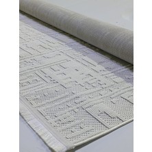 Krem Gri Çizgili Iskandinav Modern Tasarım Sisal Bukle Özel Ölçü Salon Oturma Odası Koridor Halısı Yolluk