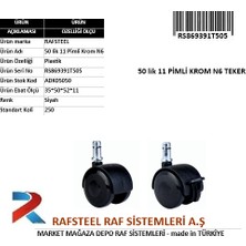 Büro Ofis Için 50LIK Pimli Krom N6 Teker Rafsteel RS869391T505 / 4 Adet