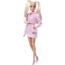Barbie Deluxe Style Bebekler, Pembe Kot Ceketli Sarışın JJN58