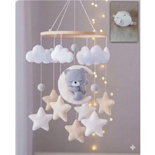 Trend Metfiq Decoration El Yapımı Bebek Dönencesi Ahşap Kasnaklı Beşik, Park Yatak Süngeri Uyku Arkadaşı Yenidoğan Hediyesi