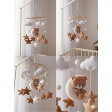 Trend Metfiq Decoration Müzikli El Yapımı Keçe Bebek Dönencesi Beşik Yanı Süsü Bebek Odası Dekorasyonu Anne Bebek Yanı