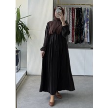 Misswhence 39801 Patchwork Ipek Elbise Kahverengi