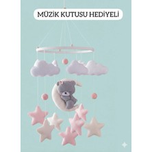 Trend Metfiq Decoration El Yapımı Bebek Dönencesi Ahşap Kasnaklı Beşik, Park Yatak Süngeri Uyku Arkadaşı Yenidoğan Hediyesi