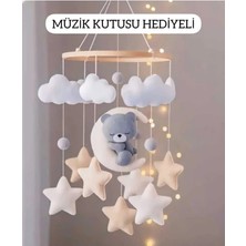 Trend Metfiq Decoration Bebek Tasarım El Yapımı Bebek Dönencesi | Müzikli Uyku Arkadaşı | Bulut, Yıldız ve Hayvan Figürlü