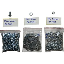 m4x10mm yıldız silindir başlı metrik vida --vida 50 adet -somun 50 adet-pul 50 adet