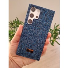 Epro Samsung Galaxy S23 Ultra Uyumlu Simli Taşlı Işıltılı Kamera Koruma Çıkıntılı Içi Kadife Lüks Kılıf