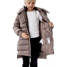 Kalın Mikrojel Elyaf Dolgulu Kız Kabanı Kışlık