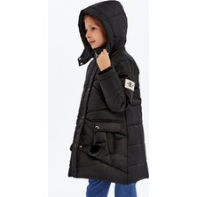 Pearnight Kız Çocuk Montu Elyaflı Polarlı Kışlık Kaban