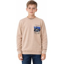 Baglan Erkek Çocuk Önü Arkası Baskılı Sweatshirt BGL-ST05237