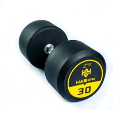 Hasgym 30 kg Kauçuk Kaplı Profesyonel Olimpik Dumbbell ( Dambıl )