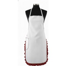 Mutfak Önlüğü Suya Dayanıklı , Leke Tutmaz ,barista Önlüğü Beyaz Kenarı Fırfırlı