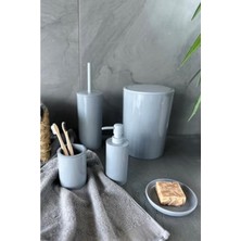 MarkEntegra 5 Parça Gri Banyo Seti - Sade ve Şık Tasarım